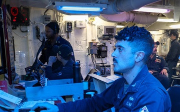 Frank E. Petersen Jr. conducts damage control exercise