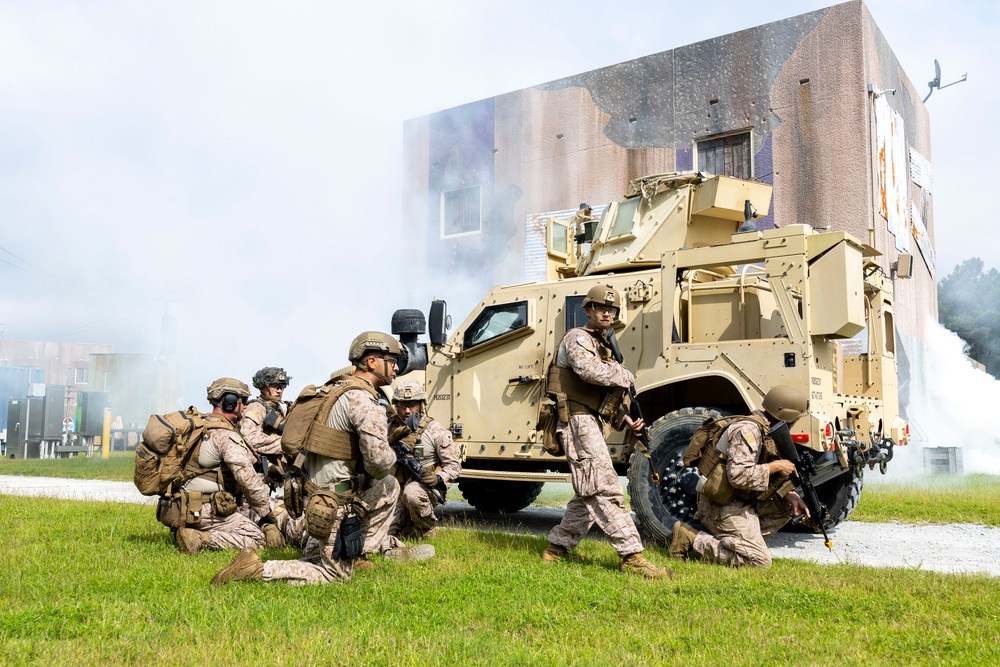U.S. Marines with II MSB Participate in the Outdoor Infantry Immersion Trainer