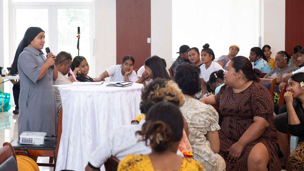 Pacific Partnership 2025 multinational servicemembers participates in a Youth Conference at Chuuk State Auditorium August 19, 2025
