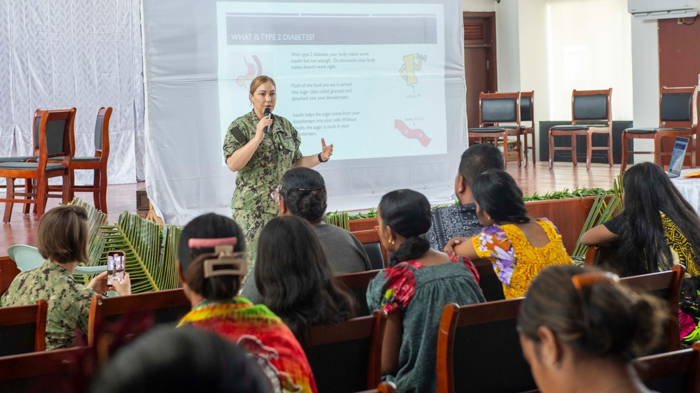 Pacific Partnership 2025 multinational servicemembers participates in a Youth Conference at Chuuk State Auditorium August 19, 2025