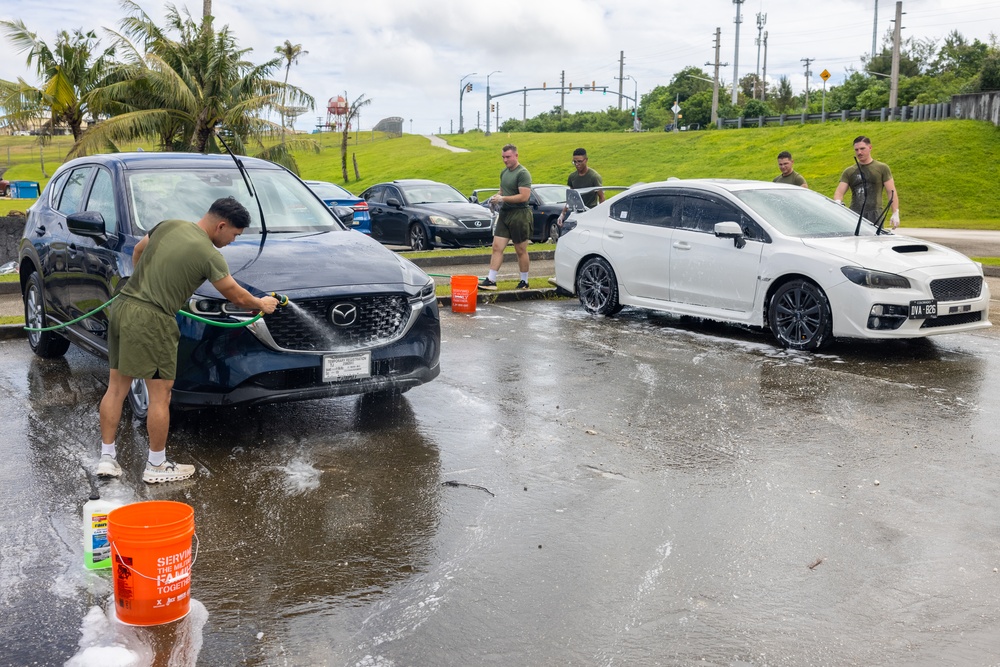 Camp Blaz raises money through car wash