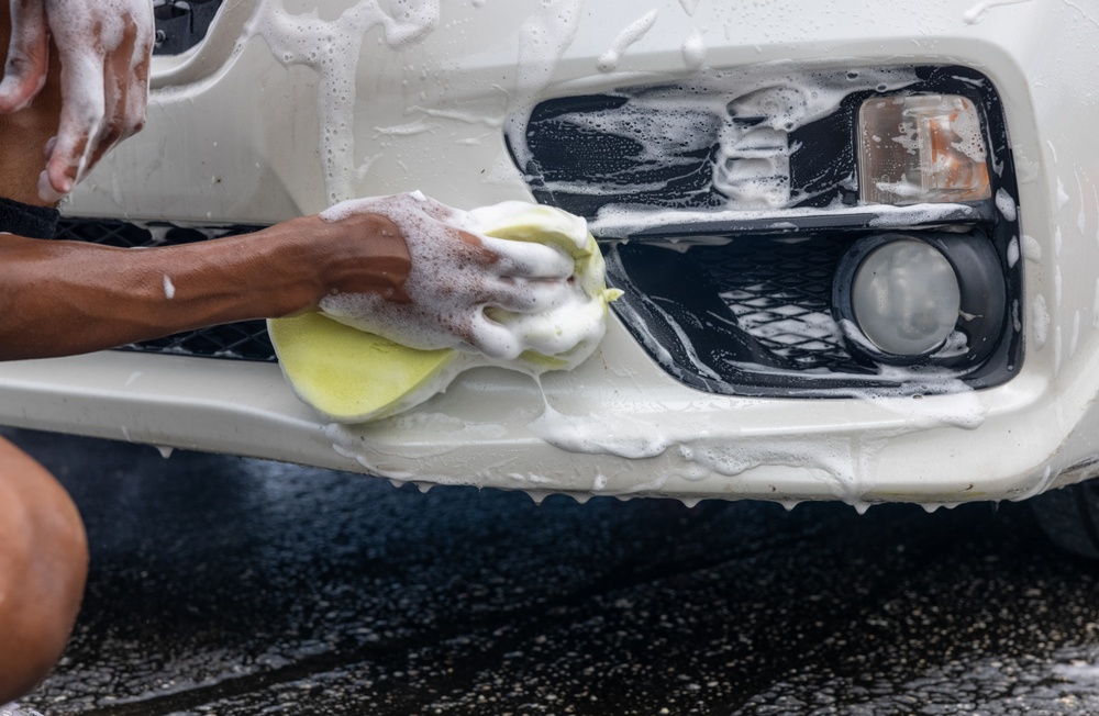 Camp Blaz raises money through car wash