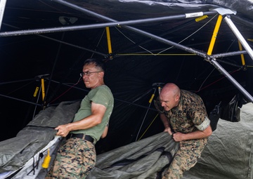 MWHS-1 Marines, Sailors set up expeditionary tactical air command center