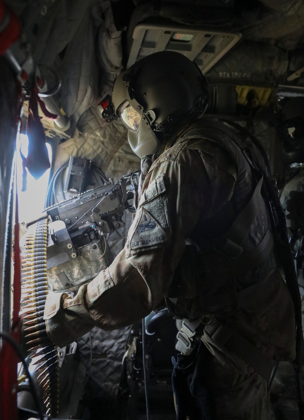1st Armored Division CH-47 Chinook Crews Conduct Aerial Gunnery in Bulgaria