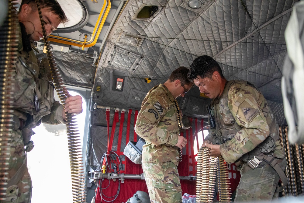 1st Armored Division CH-47 Chinook Crews Conduct Aerial Gunnery in Bulgaria