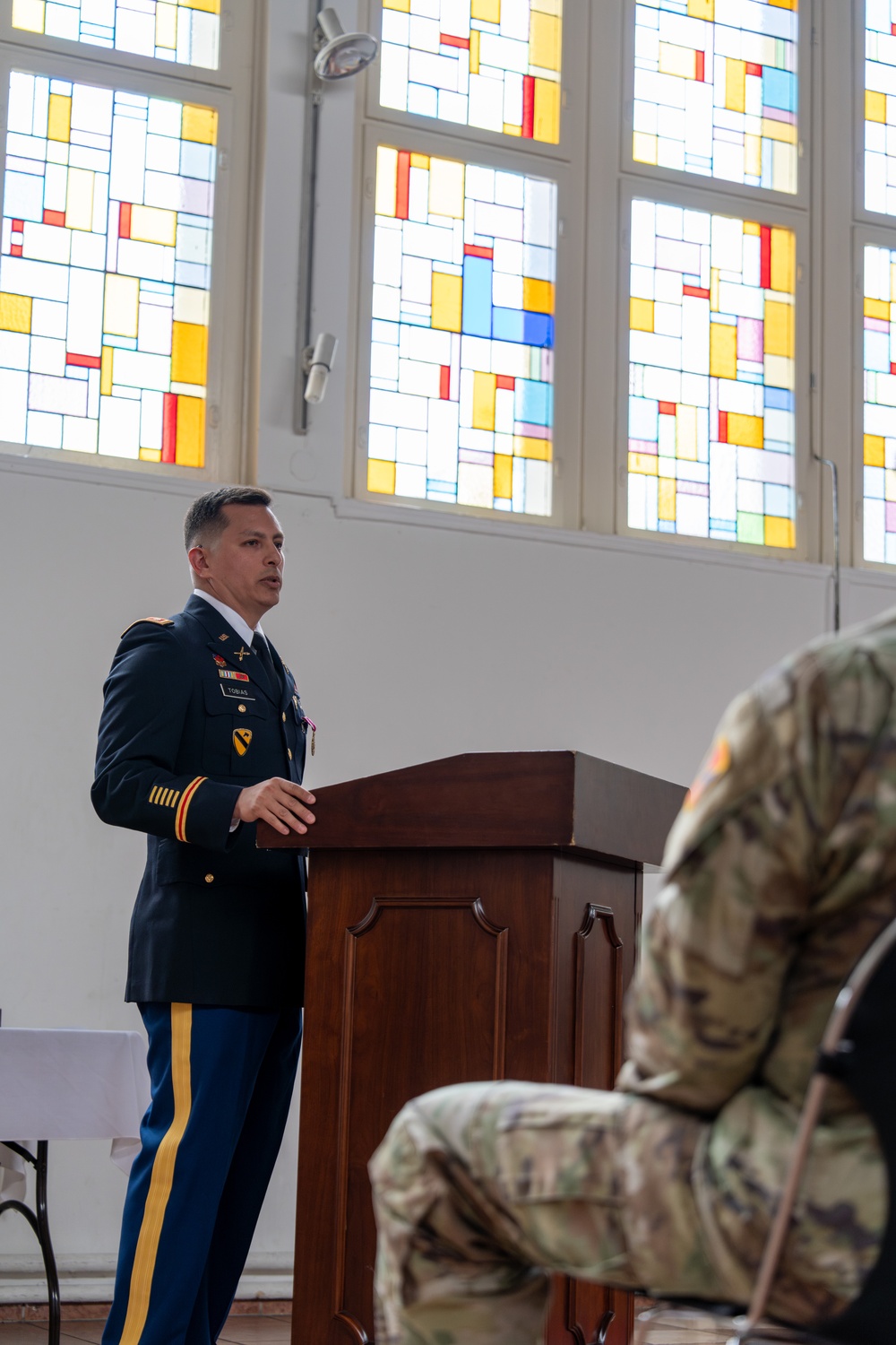 Lt. Col. Adam Tobias honored during his retirement ceremony at the Ramstein Chapel