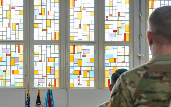 Lt. Col. Adam Tobias honored during his retirement ceremony at the Ramstein Chapel
