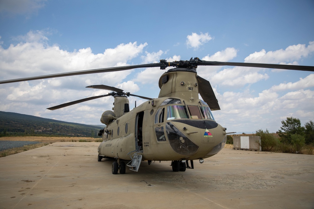 1st Armored Division CH-47 Chinook Crews Conduct Aerial Gunnery in Bulgaria