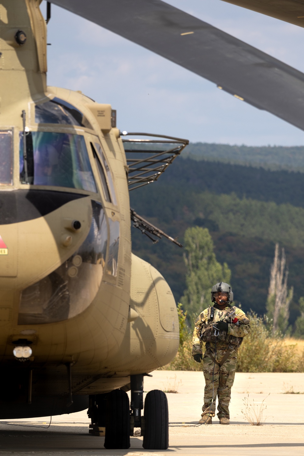 1st Armored Division CH-47 Chinook Crews Conduct Aerial Gunnery in Bulgaria