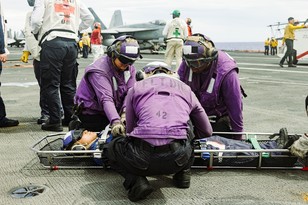 George Washington Sailors Conduct Mass Casualty Drill