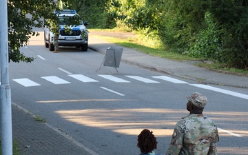 Soldiers walk their kids to school the first school day of 2025