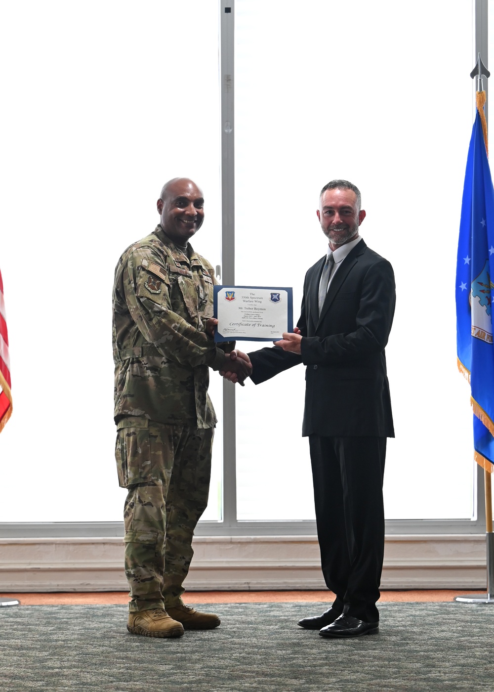 350th Spectrum Warfare Wing inaugural Civilian Crow College graduation