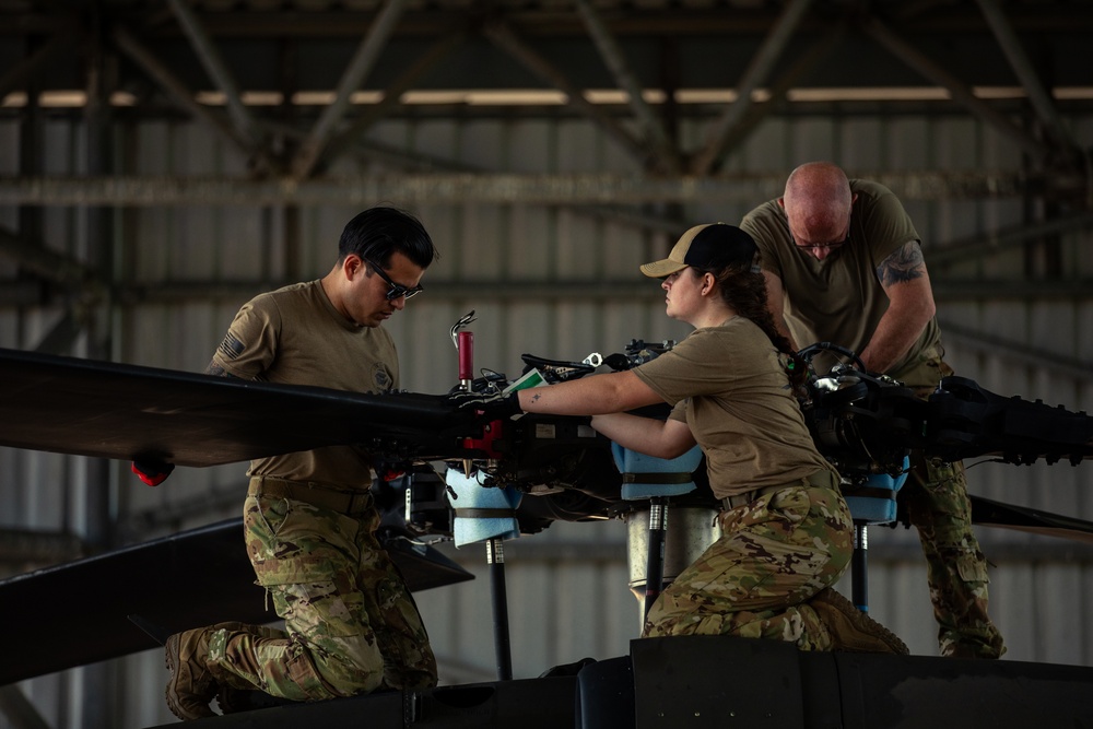 Air Mobility. Some assembly required: Washington National guard soldiers work to prepare Blackhawks for flight.