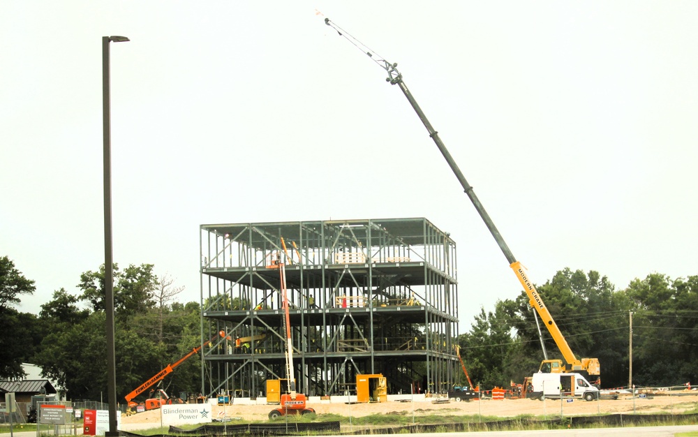 Structural steel framing, foundation work in full swing for $55.75 million Collective Training Officer Quarters Project at Fort McCoy as August continues