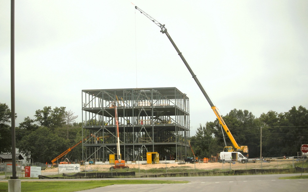 Structural steel framing, foundation work in full swing for $55.75 million Collective Training Officer Quarters Project at Fort McCoy as August continues