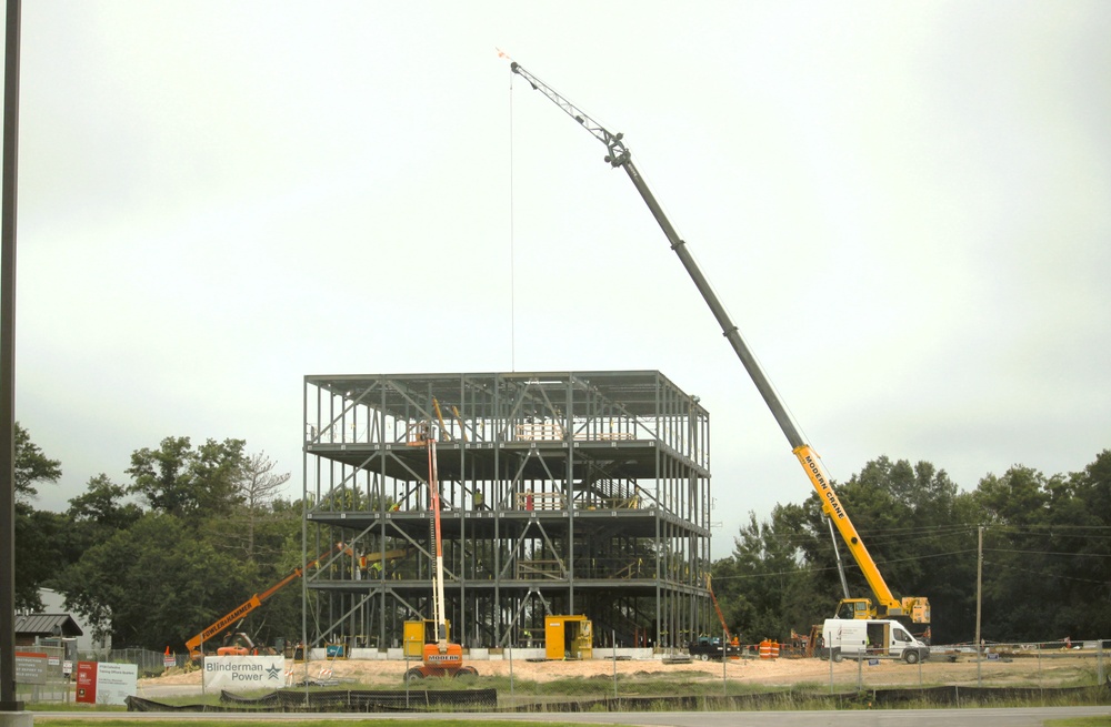 Structural steel framing, foundation work in full swing for $55.75 million Collective Training Officer Quarters Project at Fort McCoy as August continues