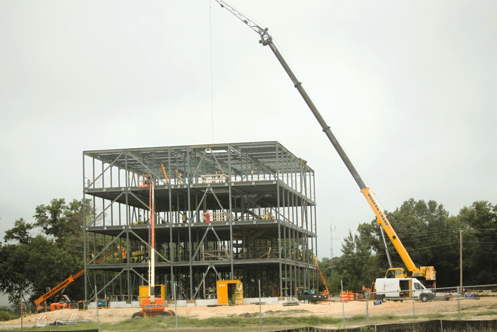 Structural steel framing, foundation work in full swing for $55.75 million Collective Training Officer Quarters Project at Fort McCoy as August continues