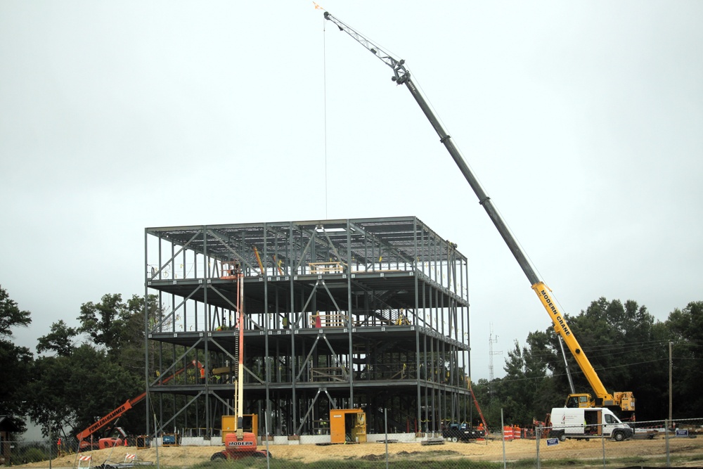 Structural steel framing, foundation work in full swing for $55.75 million Collective Training Officer Quarters Project at Fort McCoy as August continues