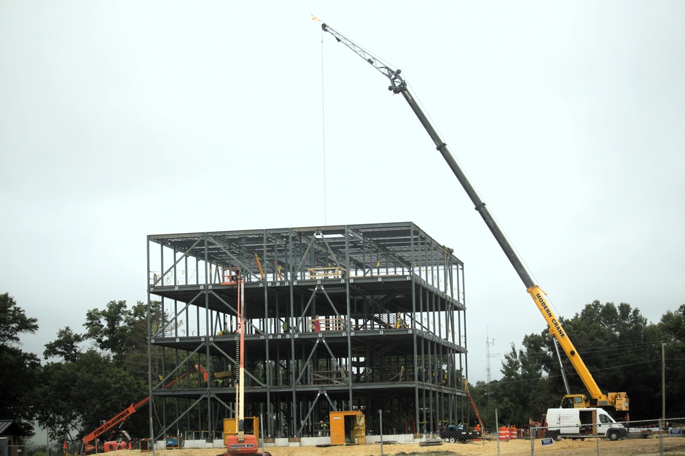 Structural steel framing, foundation work in full swing for $55.75 million Collective Training Officer Quarters Project at Fort McCoy as August continues
