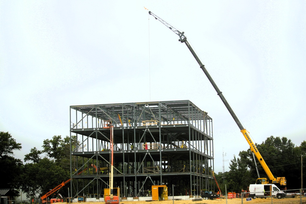 Structural steel framing, foundation work in full swing for $55.75 million Collective Training Officer Quarters Project at Fort McCoy as August continues
