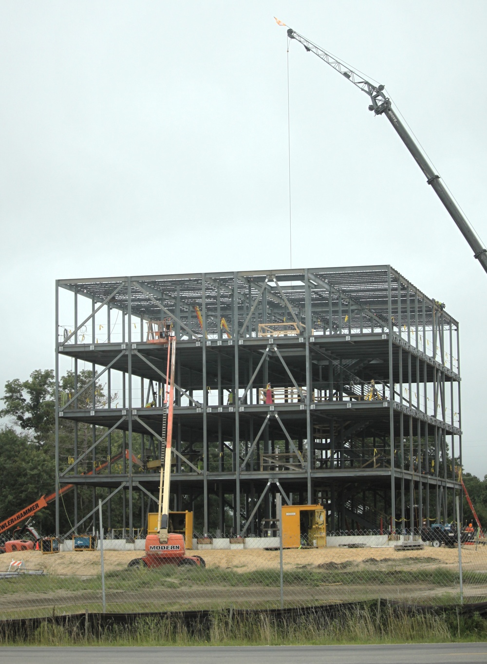 Structural steel framing, foundation work in full swing for $55.75 million Collective Training Officer Quarters Project at Fort McCoy as August continues