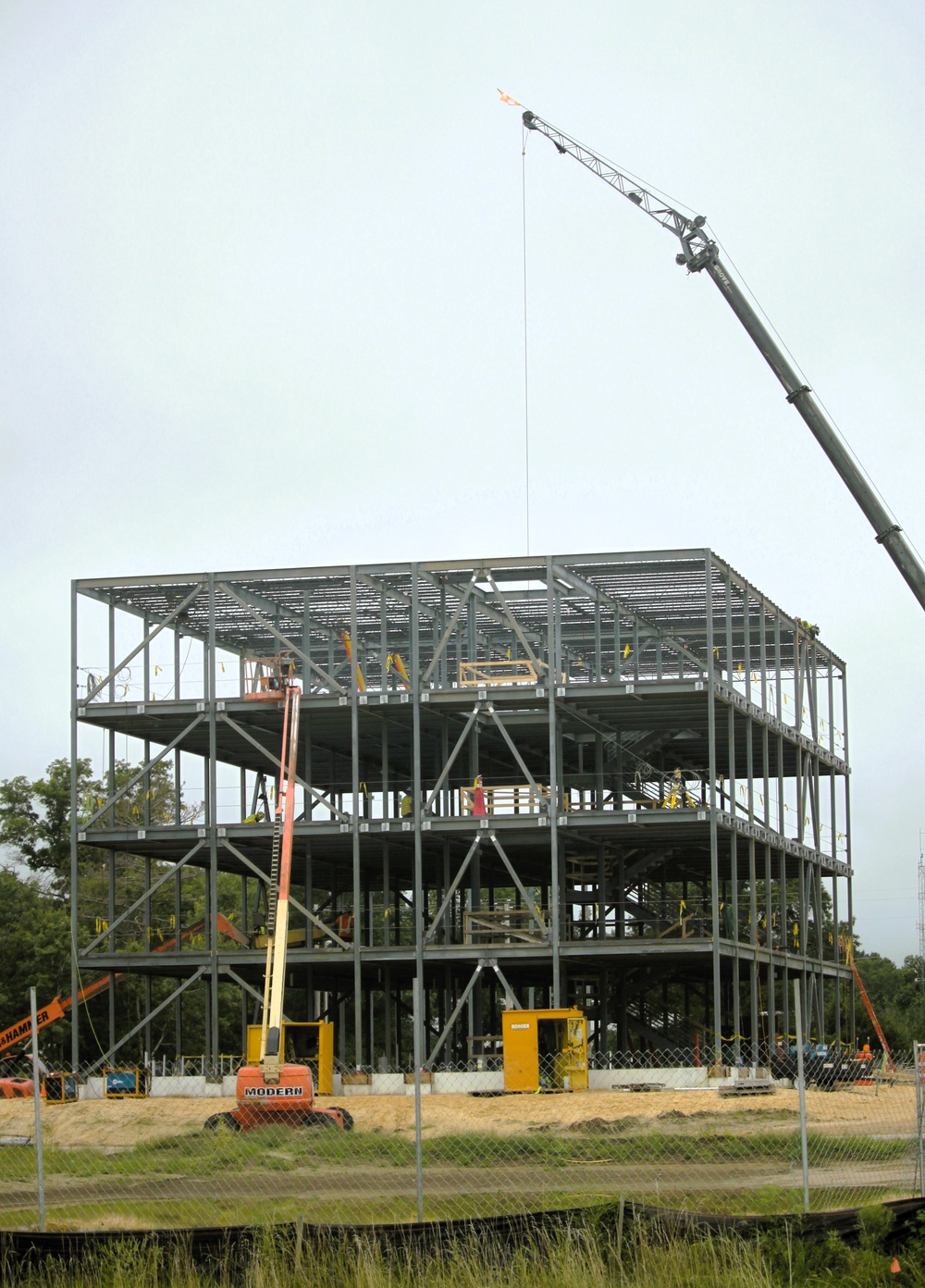 Structural steel framing, foundation work in full swing for $55.75 million Collective Training Officer Quarters Project at Fort McCoy as August continues