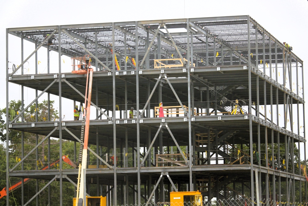 Structural steel framing, foundation work in full swing for $55.75 million Collective Training Officer Quarters Project at Fort McCoy as August continues