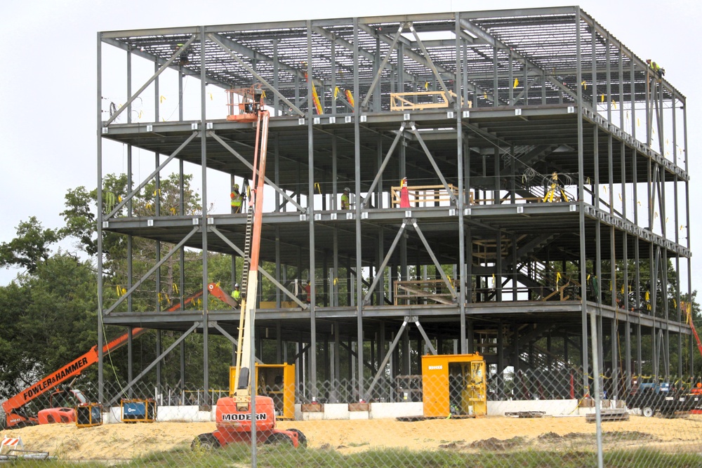 Structural steel framing, foundation work in full swing for $55.75 million Collective Training Officer Quarters Project at Fort McCoy as August continues