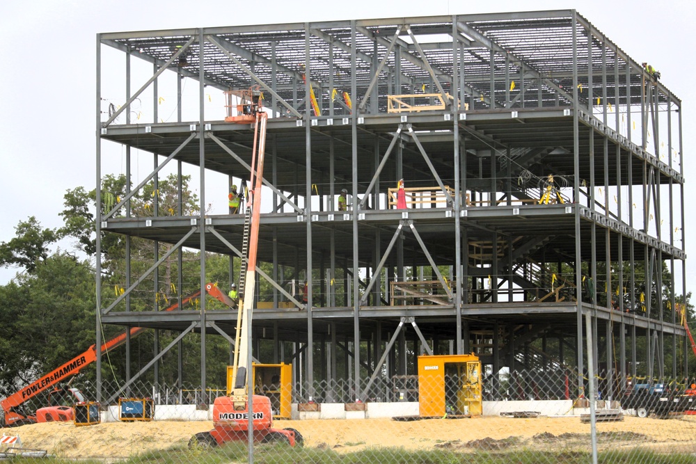 Structural steel framing, foundation work in full swing for $55.75 million Collective Training Officer Quarters Project at Fort McCoy as August continues