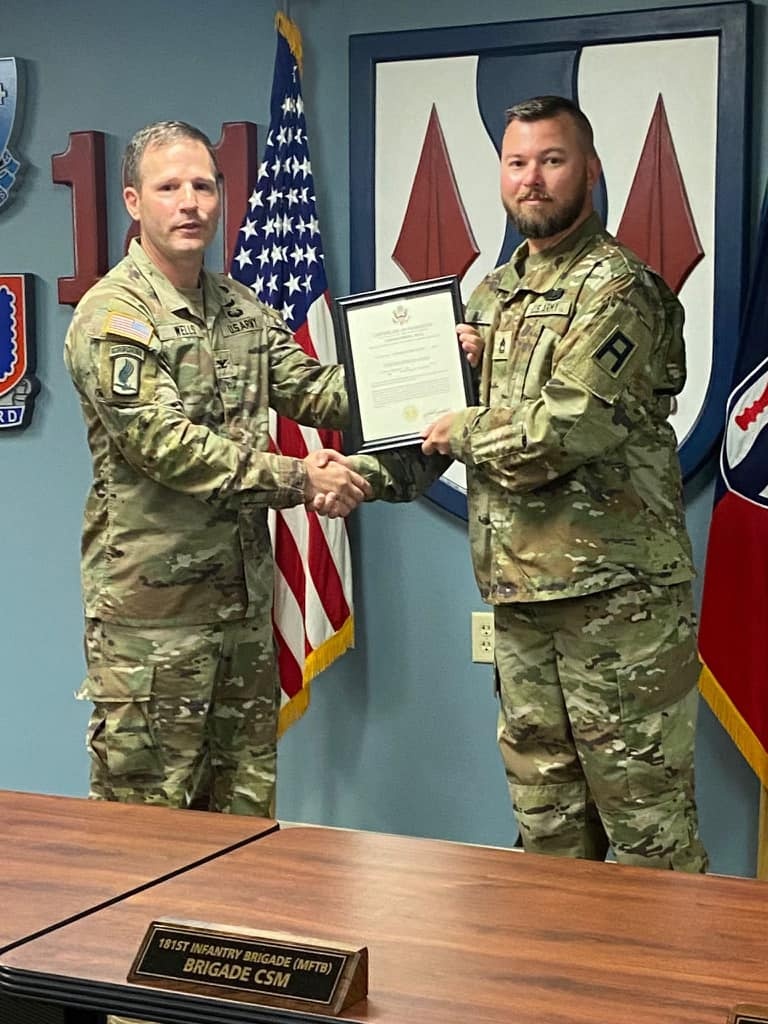 181st MFTB Promotes Soldier