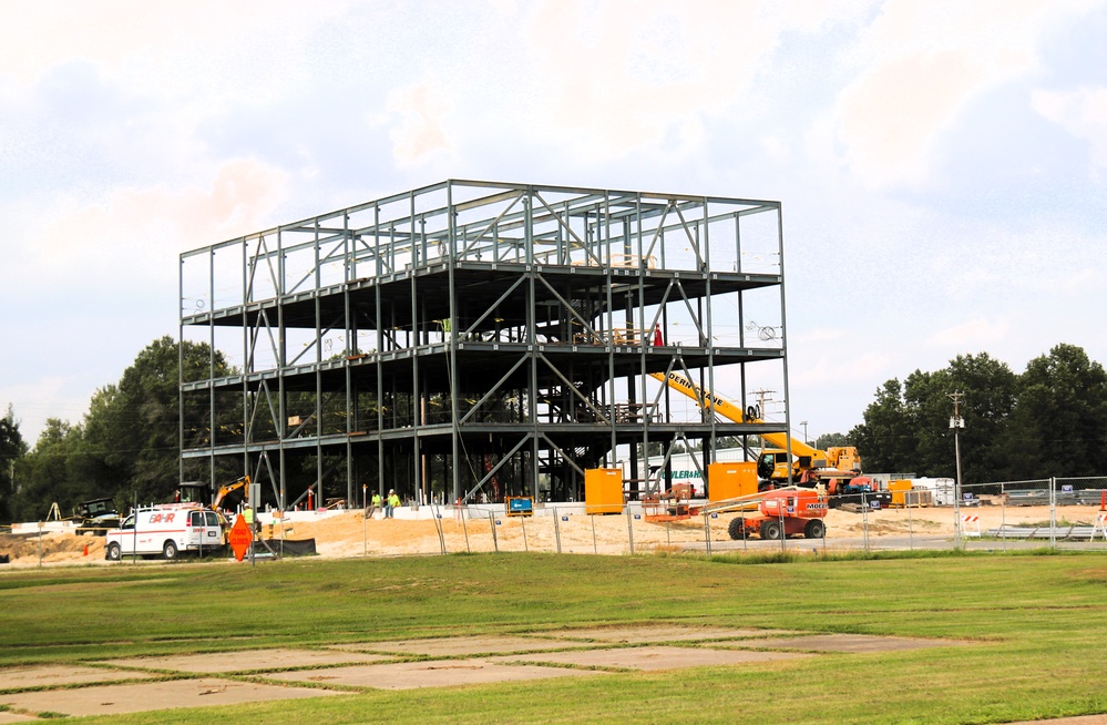 Structural steel framing, foundation work in full swing for $55.75 million Collective Training Officer Quarters Project at Fort McCoy as August continues