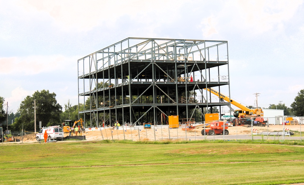 Structural steel framing, foundation work in full swing for $55.75 million Collective Training Officer Quarters Project at Fort McCoy as August continues