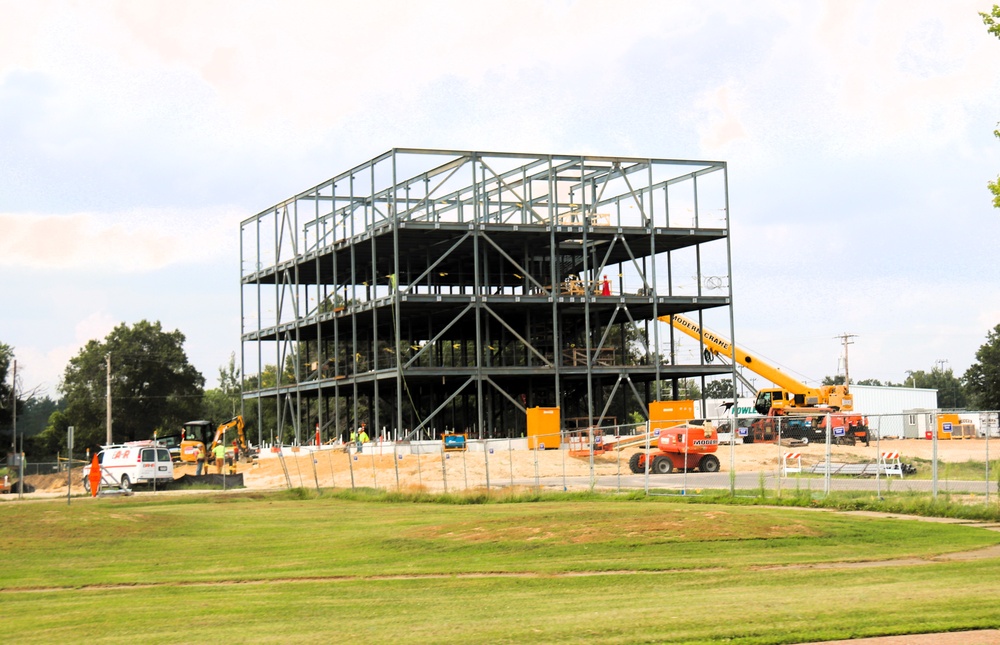 Structural steel framing, foundation work in full swing for $55.75 million Collective Training Officer Quarters Project at Fort McCoy as August continues