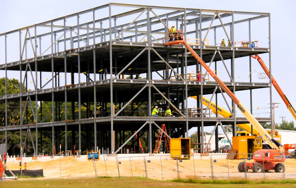 Structural steel framing, foundation work in full swing for $55.75 million Collective Training Officer Quarters Project at Fort McCoy as August continues