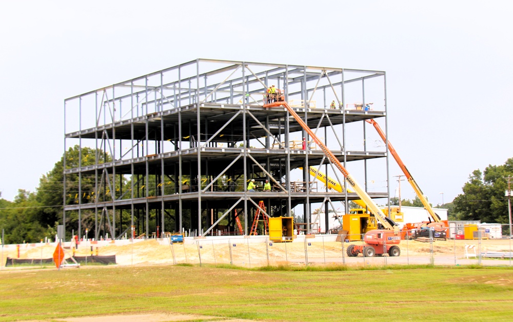 Structural steel framing, foundation work in full swing for $55.75 million Collective Training Officer Quarters Project at Fort McCoy as August continues