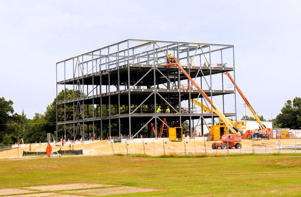 Structural steel framing, foundation work in full swing for $55.75 million Collective Training Officer Quarters Project at Fort McCoy as August continues