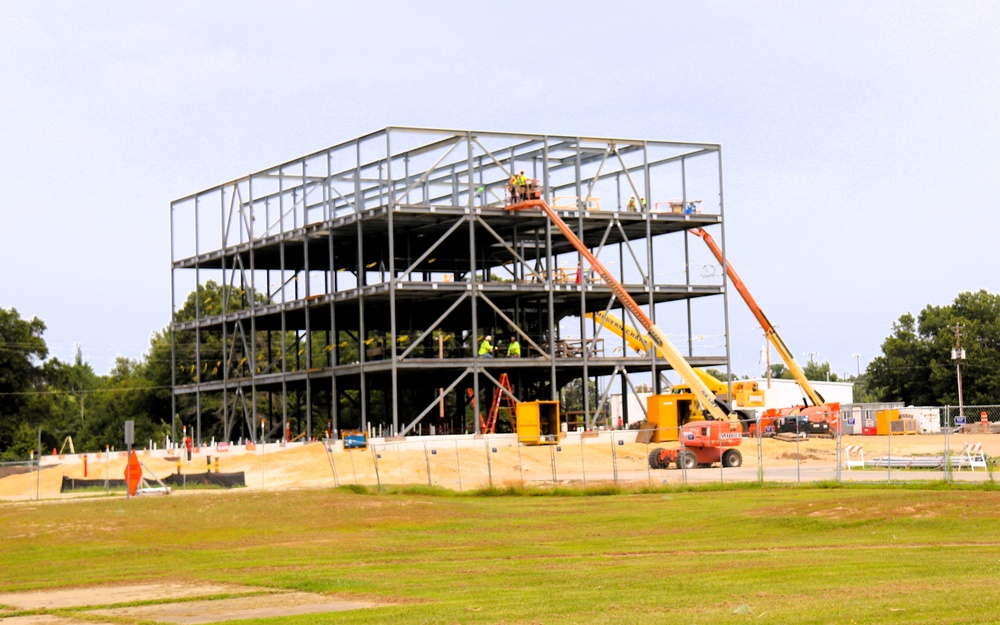 Structural steel framing, foundation work in full swing for $55.75 million Collective Training Officer Quarters Project at Fort McCoy as August continues