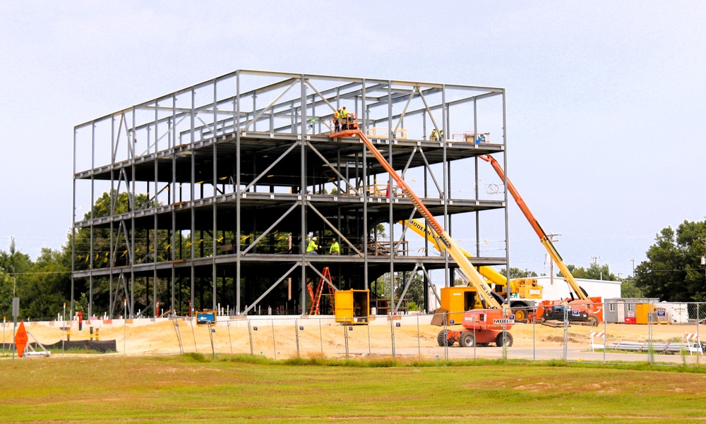 Structural steel framing, foundation work in full swing for $55.75 million Collective Training Officer Quarters Project at Fort McCoy as August continues