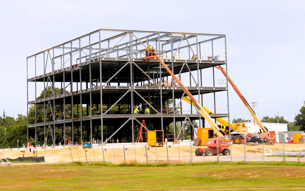 Structural steel framing, foundation work in full swing for $55.75 million Collective Training Officer Quarters Project at Fort McCoy as August continues