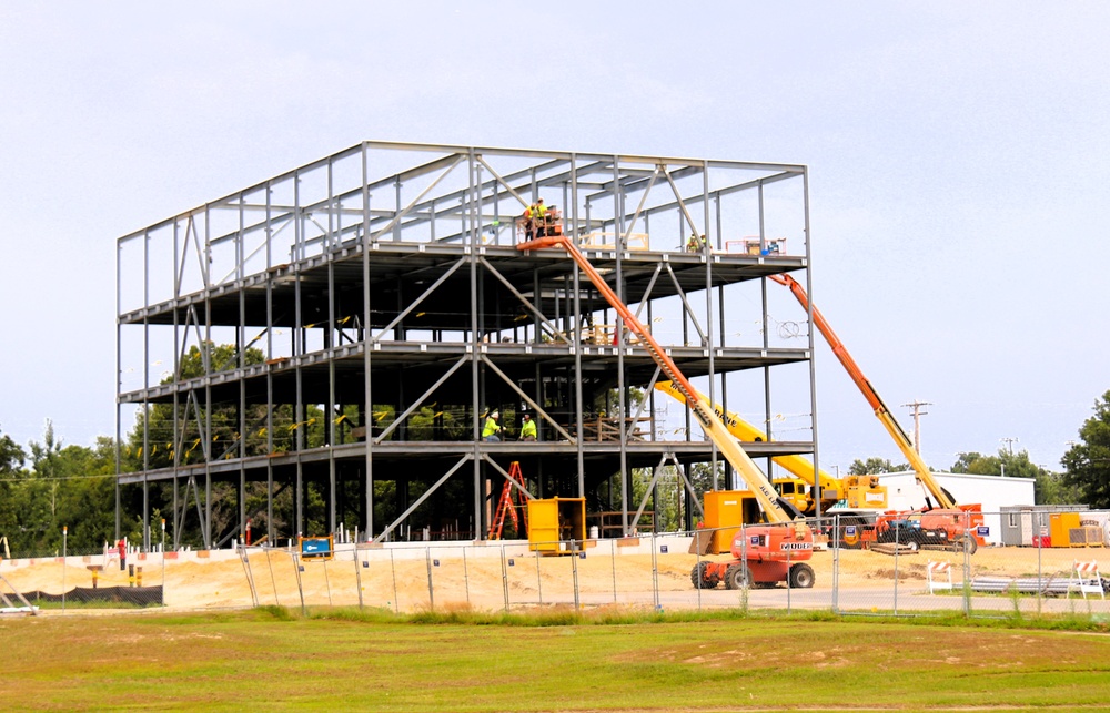 Structural steel framing, foundation work in full swing for $55.75 million Collective Training Officer Quarters Project at Fort McCoy as August continues