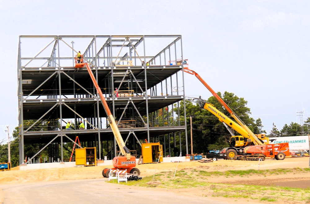 Structural steel framing, foundation work in full swing for $55.75 million Collective Training Officer Quarters Project at Fort McCoy as August continues
