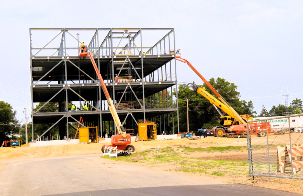 Structural steel framing, foundation work in full swing for $55.75 million Collective Training Officer Quarters Project at Fort McCoy as August continues