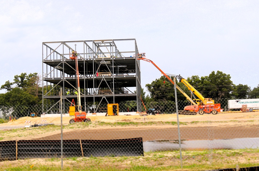 Structural steel framing, foundation work in full swing for $55.75 million Collective Training Officer Quarters Project at Fort McCoy as August continues