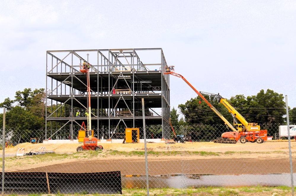 Structural steel framing, foundation work in full swing for $55.75 million Collective Training Officer Quarters Project at Fort McCoy as August continues