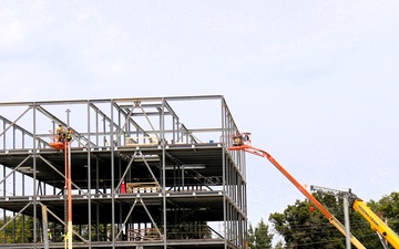 Structural steel framing, foundation work in full swing for $55.75 million Collective Training Officer Quarters Project at Fort McCoy as August continues