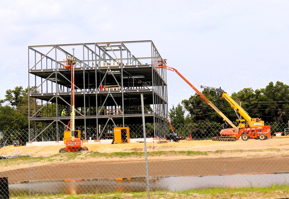 Structural steel framing, foundation work in full swing for $55.75 million Collective Training Officer Quarters Project at Fort McCoy as August continues
