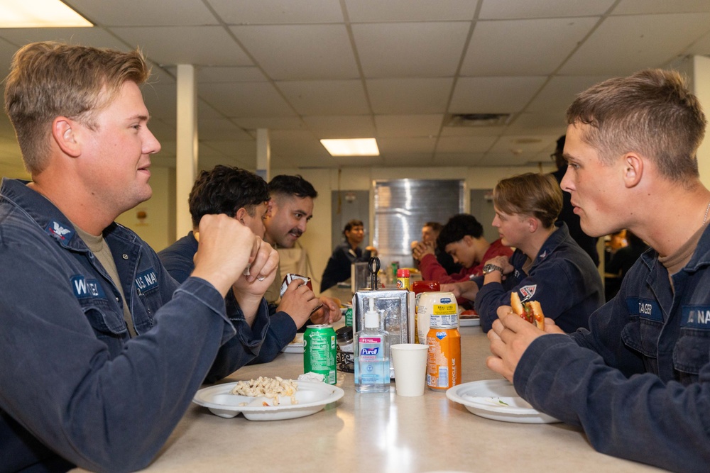 USS Bataan Hosts Burger Burn Mentorship Event