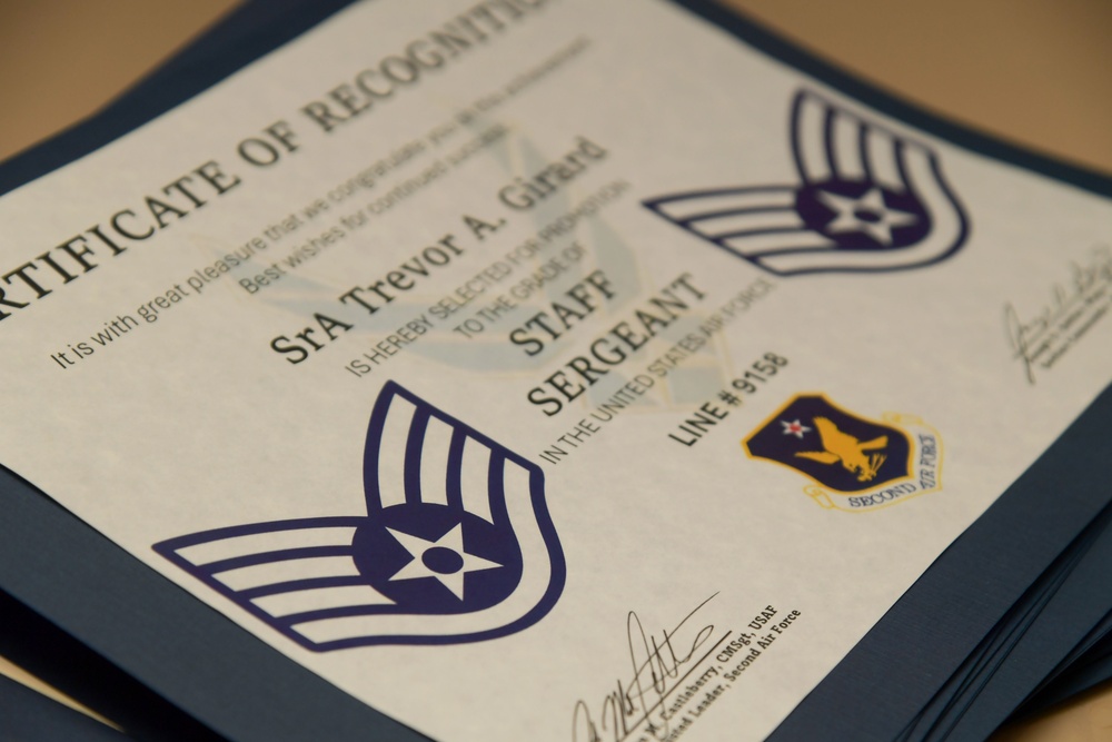 Keesler congratulates newest staff sergeants