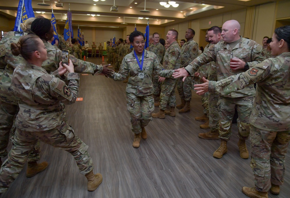Keesler congratulates newest staff sergeants