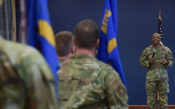 Keesler congratulates newest staff sergeants